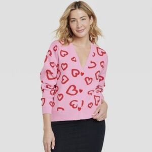 Valentine’s Day Women’s Graphic Cardigan - Size Medium